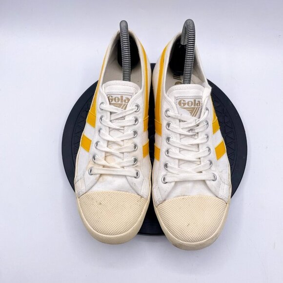 Gola Coaster Sneakers Yellow Stripe womens Size 8 - Picture 9 of 9